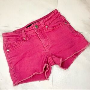 Joe’s jeans girls pink jean shorts size 5 raw hem